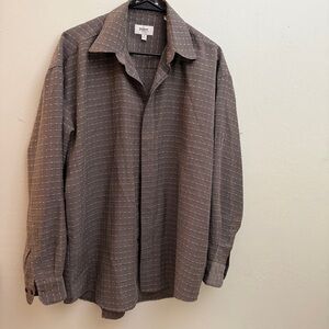 Vintage pavo mens Gray Button-Down Shirt medium m tweeted made in hong kong